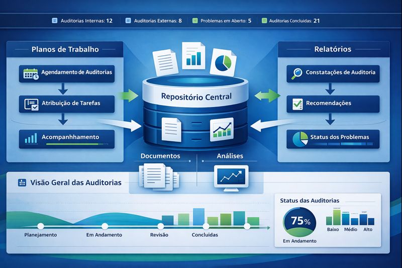 Dashboard do Sistema de Controle de Auditorias